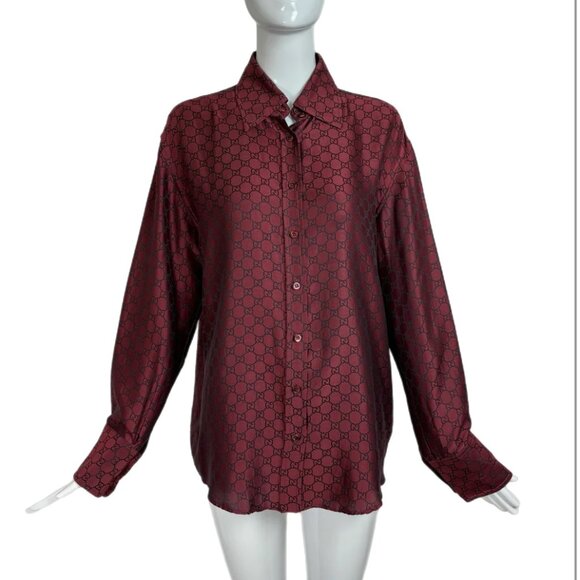 GUCCI by TOM FORD 1998 Vintage Burgundy Red Shirt - Picture 1 of 6